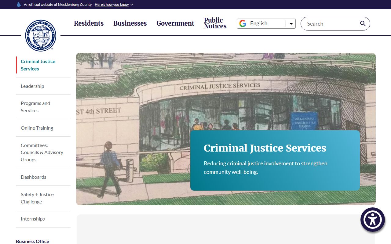 Mecklenburg County arrest processing dashboard with Huntersville area statistics
