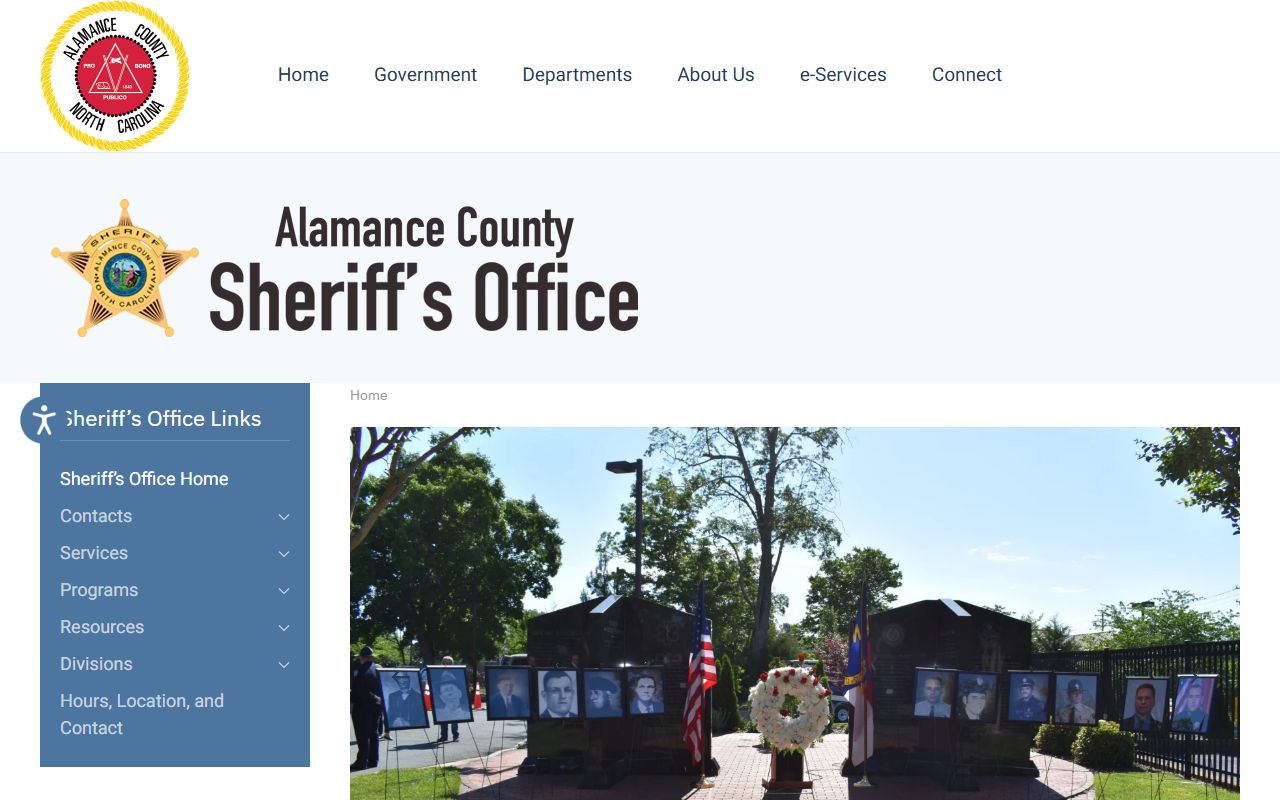 Alamance County Sheriff's Office website for busted mugshots and arrest records