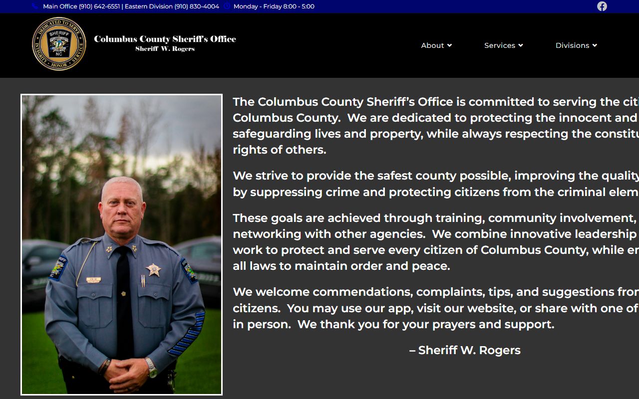 Columbus County Sheriff's Office website for Columbus County busted mugshots