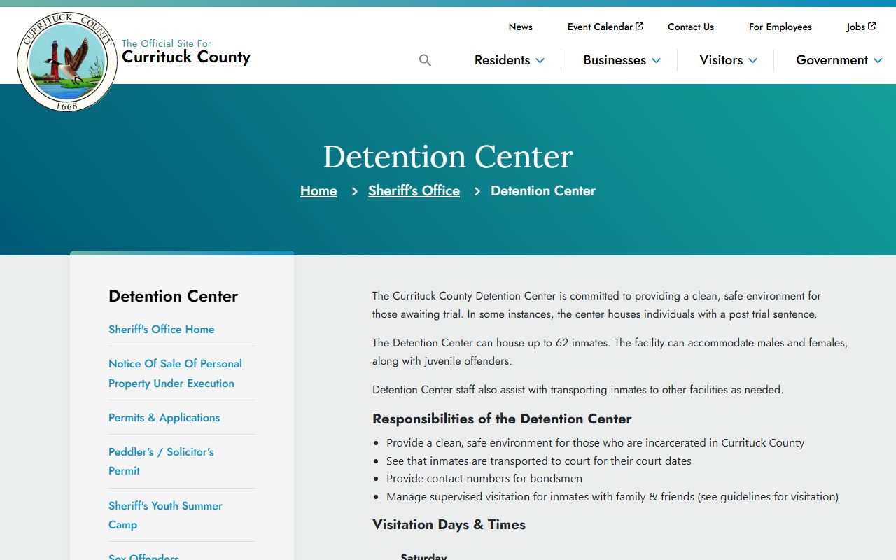 Currituck County Detention Center for Currituck County busted mugshots