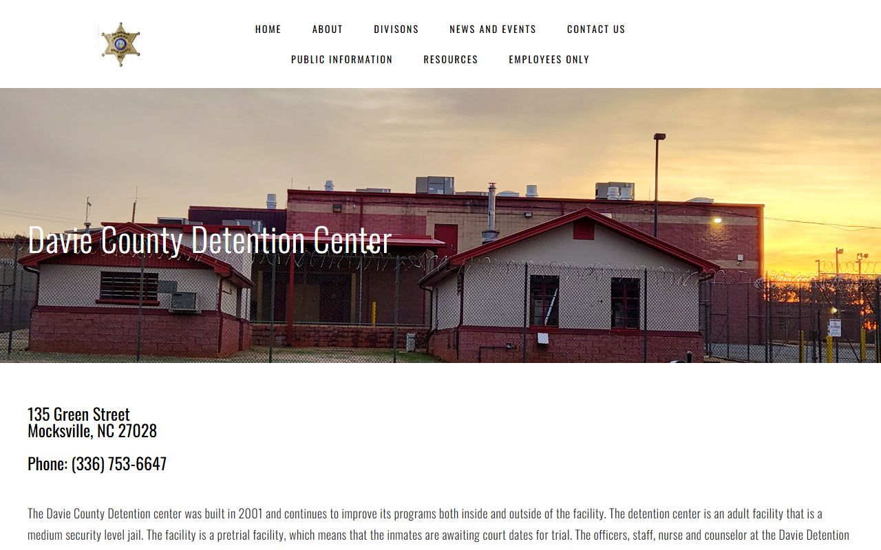 Davie County Detention Center in Mocksville North Carolina