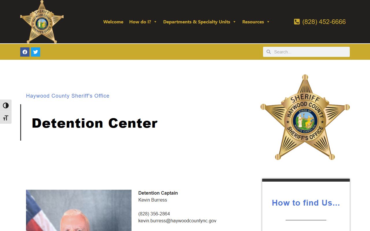 Haywood County detention center and booking area
