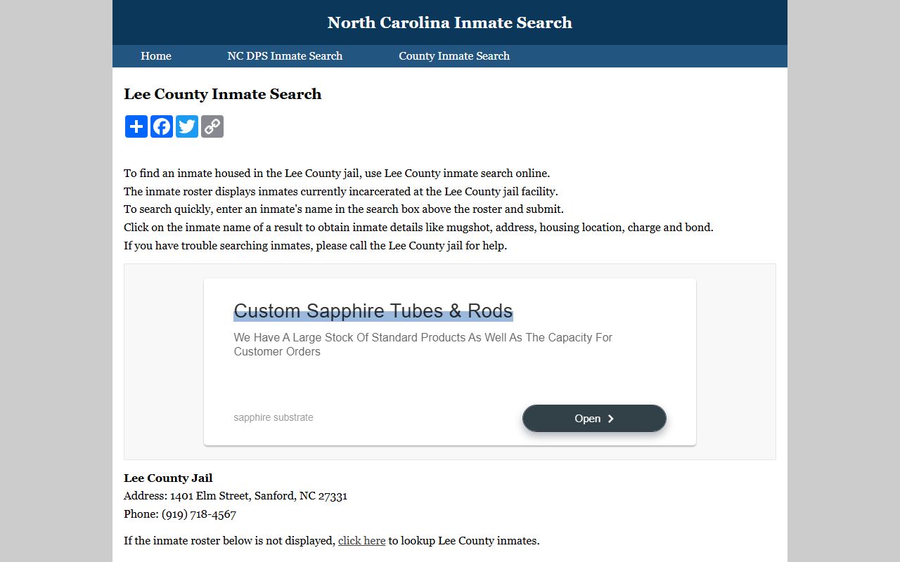 Lee County Sheriff's Office and inmate search for busted mugshots in Sanford